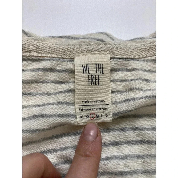 Free People We The Free Hong Kong Striped Henley Top~Relaxed Fit~Small - Picture 5 of 8